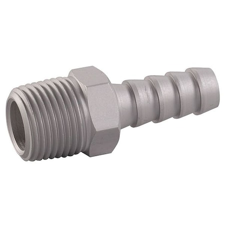 Speedaire Hose Barb, 3/8 In Barb, 3/8 In MNPT, Alum 30E644