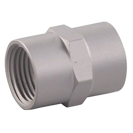 Zoro Select Pipe Coupling, Aluminum, 3/8 (F)NPT 30E650
