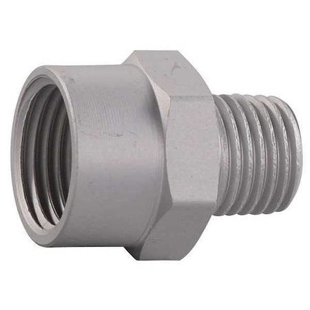 Zoro Select Pipe Bushing, Alum, 1/4 (M)NPTx3/8 (F)NPT 30E652
