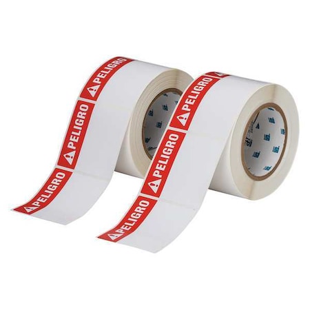 Brady Red on White Label Stock, Wire Marker, THTEL-184-483-1-PE THTEL-184-483-1-PE