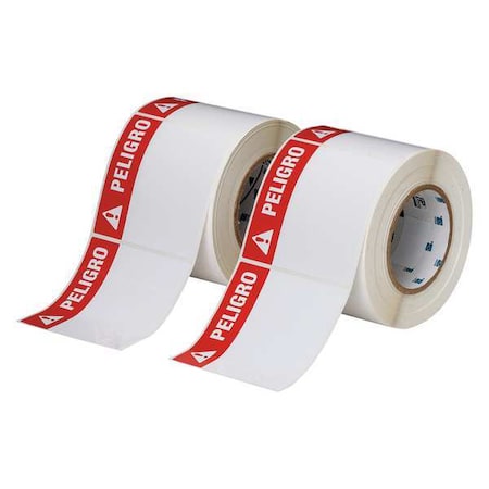 Brady Red on White Label Stock, Wire Marker, THTEL-161-483-1-PE THTEL-161-483-1-PE
