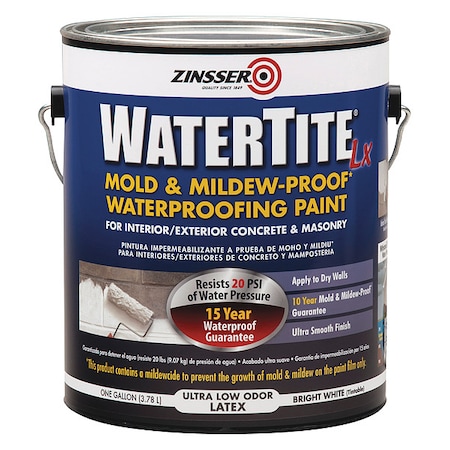 ZINSSER 1 Gal. Mold and Mildew-Proof White Water Based Waterproofing Paint 270267