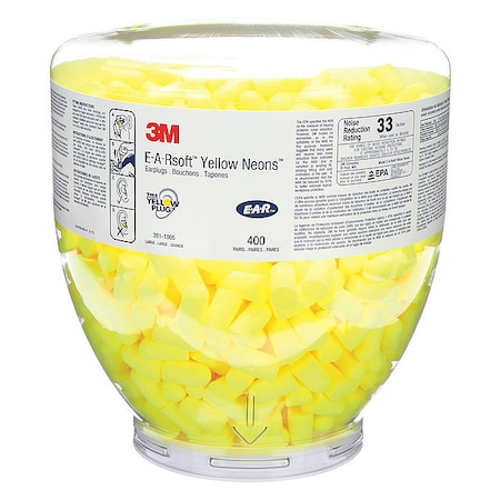 3M Uncorded Ear Plugs, 33dB Rated, Disposable Tapered Shape, PK 400 391-1005