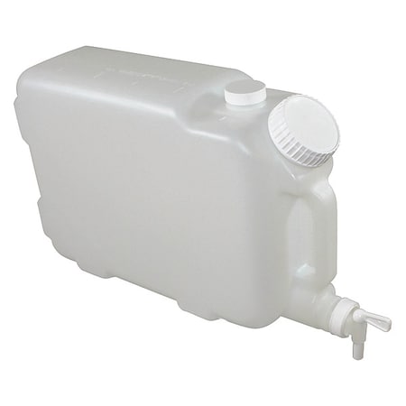 Zoro Select Carboy, 9.46 L Capacity - mL, 2.5 gal Capacity - oz, Screw On/Spigot Closure, HDPE, Clear, 10 in H 7572-90-LA004