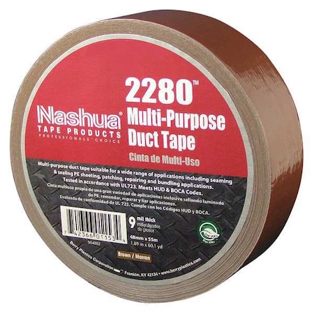 Nashua Duct Tape, Brown, 60 yd L, 1-7/8 in W 2280