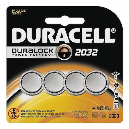 Duracell 2032 Lithium 3VDC DL2032B4