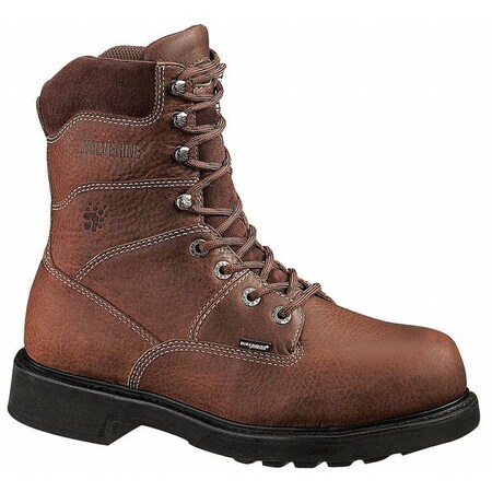 Wolverine Size 8-1/2W Men's 8" Work Boot Steel Work Boots, Brown W04327