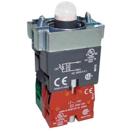 Dayton Lamp Module and Contact Block, 1NO/1NC 30G188