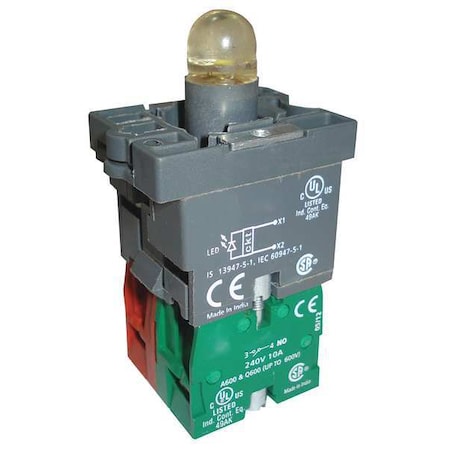 Dayton Lamp Module and Contact Block, 1NO/1NC 30G155