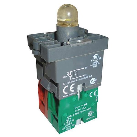 Dayton Lamp Module and Contact Block, 1NO/1NC 30G156