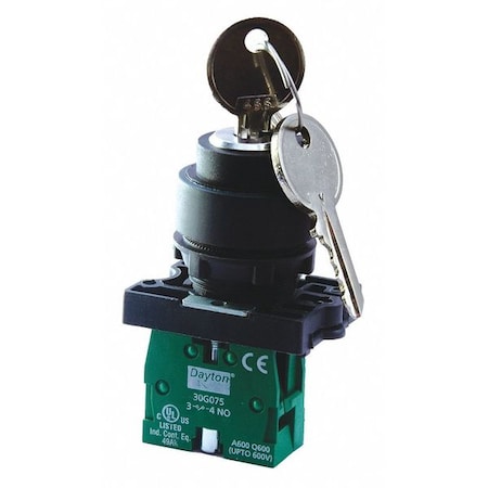 Dayton Non-Illum Selector Switch, Silver, Plastic 30G270