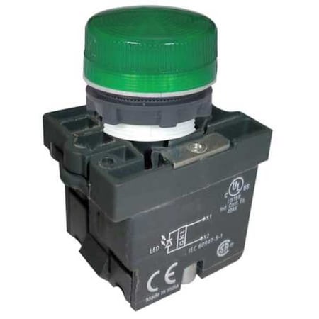 Dayton Pilot Light, 22mm, LED, Green 30G217