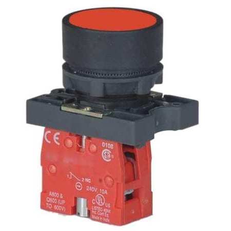 Dayton Push Button Operator, 22 mm, 1NC, Red 30G230