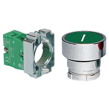 Dayton Push Button Operator, 22 mm, 1NO, Green 30G240