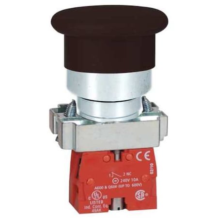 Dayton Push Button Operator, 22 mm, 1NO, Black 30G247