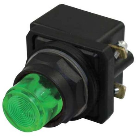 Dayton Pilot Light, LED, 120VAC, 30mm, Plastic, GR 30G397