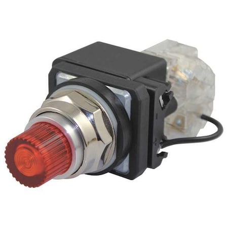 Dayton PilotLight, LED, 24VAC/DC, 30mm, Chrome, Amb 30G410