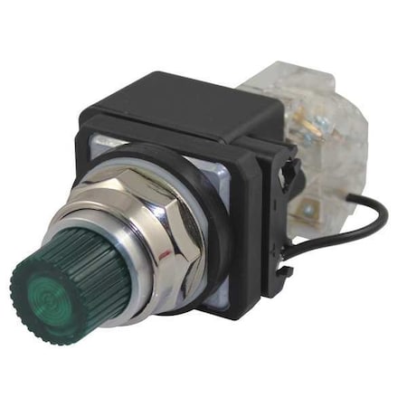 Dayton Pilot Light, LED, 120VAC/DC, 30mm, Chrome, GR 30G424