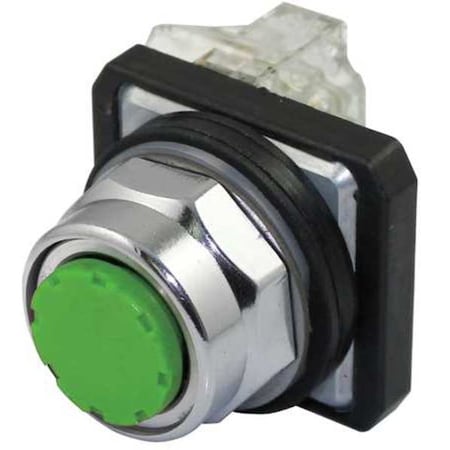 Dayton Push Button Operator, 30 mm, 1NO/1NC, Green 30G431