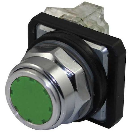 Dayton Push Button Operator, 30 mm, 1NO/1NC, Green 30G438