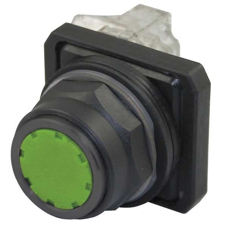 Dayton Push Button Operator, 30 mm, 1NO/1NC, Green 30G441