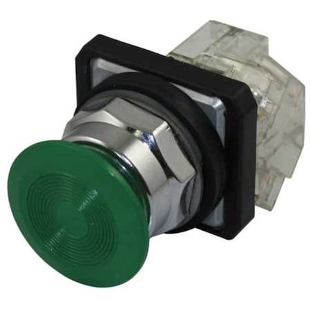 Dayton Push Button Operator, 30 mm, 1NC, Green 30G459