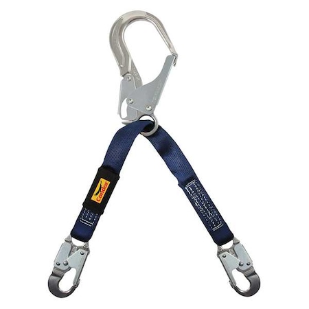 Condor Positioning Lanyard, 24" Length, Snap Hook, Aluminum, 2 Leg(s), 425 lb. Weight Capacity 30HG86