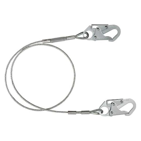 Condor Restraint Lanyard, 72" Length, Snap Hook, Steel, 1 Leg(s), 425 lb. Weight Capacity 30HG87
