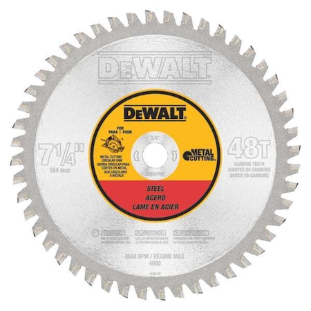 DEWALT 7-1/4" 48T Ferrous Metal Cutting 5/8" Arbor DWA7766