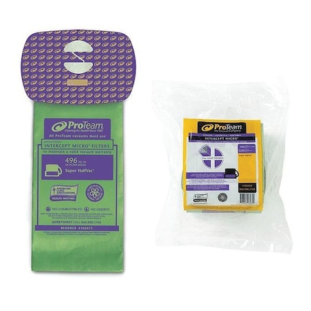 Proteam Intercept Micro Filter Bag, Closed Collar, Fits Super HalfVac Pro (10 pk.) 106973
