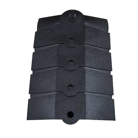 Ultratech Cable Protector Extension, 1-3/8 in H, 14-1/8 in L, 9-3/4 in W, 1 Channel, ABS, Black 1833