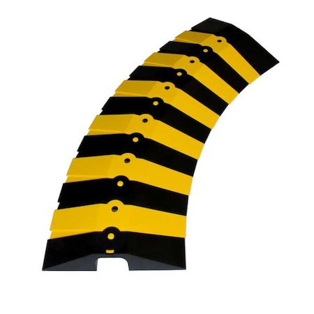 Ultratech Cable Protector, 2-1/8 in H, 34 in L, 13-5/8 in W, 1 Channel, ABS, Black, Yellow 1840