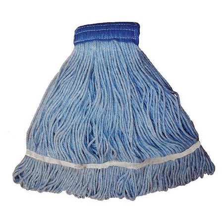 Tough Guy 5 in String Wet Mop, Clamp QC Side-Gate Connection, Looped-End, Blue, Cotton (Formerly Tough Guy) 30LU83