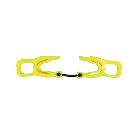 Condor Glove Holder Clips, Plastic, Lime, 6-3/8 in L, PR 30LU77