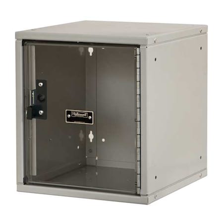 Hallowell Box Locker, 11 3/8 in W, 12 in D, 12 3/4 in H, (1) Tier, (1) Wide, Light Gray HC121212-1SVP-PL