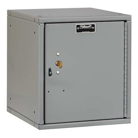Hallowell Box Locker, 11 3/8 in W, 12 in D, 12 3/4 in H, (1) Tier, (1) Wide, Light Gray HC121212-1PL-K-PL