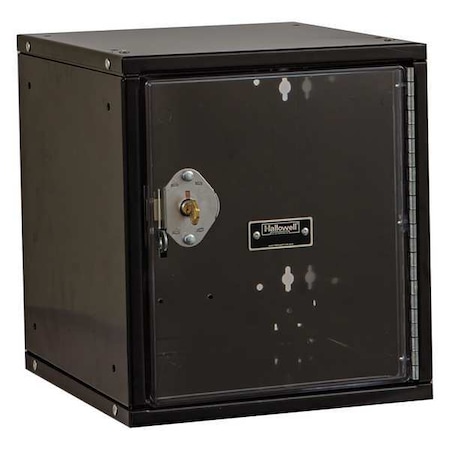 Hallowell Box Locker, 11 3/8 in W, 12 in D, 12 3/4 in H, (1) Tier, (1) Wide, Black HC121212-1SVP-K-ME
