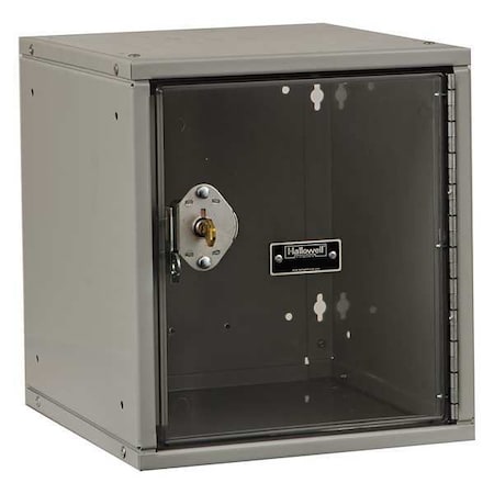 Hallowell Box Locker, 11 3/8 in W, 12 in D, 12 3/4 in H, (1) Tier, (1) Wide, Light Gray HC121212-1SVP-K-PL