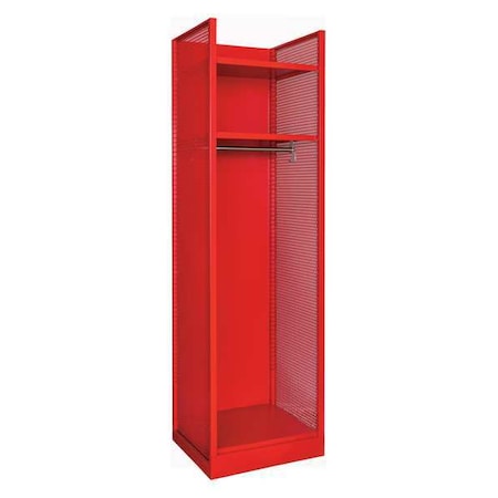 Hallowell Gear Locker, 24 3/4 in W, 22 in D, 86 1/4 in H, (1) Tier, (1) Wide, Red TGNN42(84)-1BC-G-RR-HT