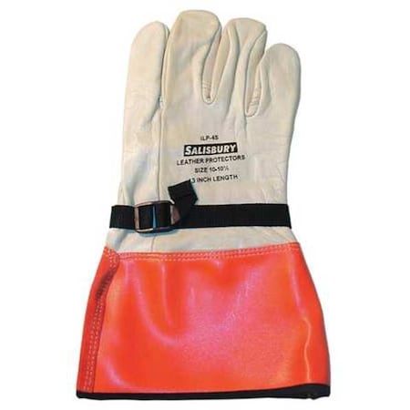 Salisbury Electrical-Insulating Glove Protectors, Cowhide, 13" Length, White/Orange, Size 10 ILP4S/10
