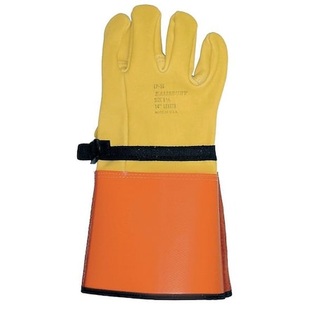 Salisbury Electrical-Insulating Glove Protectors, Cowhide, 14" Length, Yellow/Orange, Size 11 LP5S/11