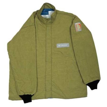 Salisbury Arc Flash Jacket, 40 cal/sq cm, M, 11 oz Synthetic Fiber Blend, Zipper Closure ACC4032PLTM