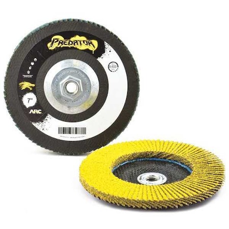 Arc Abrasives 7" x 5/8"-11 T27 - Flat Face PREDATOR Fiberglass Flap Disc, 40 Grit 71-10854FF