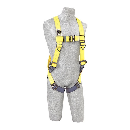 3M Dbi-Sala Delta Full Body Harness, Vest, 420 lb Wt Capacity, Quick-Connect Chest, Steel Hardware, Yellow, 3XL 1110618