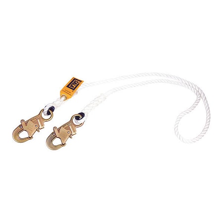 3M Dbi-Sala Rope Lanyard, 2 ft. Length, Snap Hook, 1 Leg(s), 310 lb. Weight Capacity 1232305