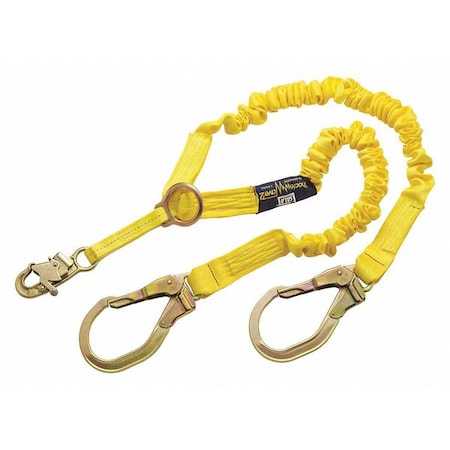 3M Dbi-Sala ShockWave(TM)2 Rescue Shock Absorbing Lanyard, 6 ft. Length, Snap Hook, Steel, 2 Leg(s) 1244456