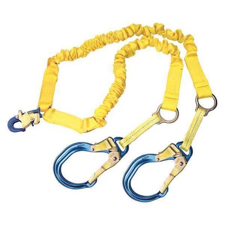 3M Dbi-Sala ShockWave(TM)2 Shock Absorbing Lanyard, 6 ft. Length, Snap Hook, Steel, 2 Leg(s) 1244751