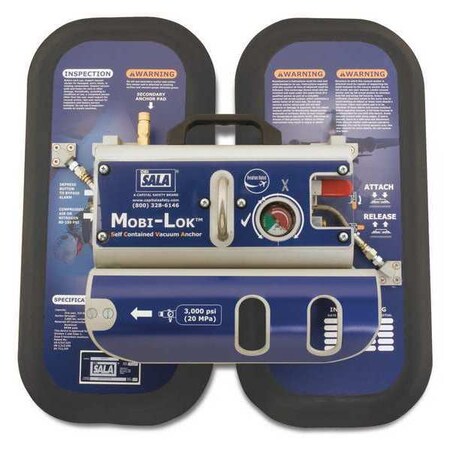 3M Dbi-Sala Vacuum Anchor Lifeline Sys., 80-150 psi, 22 in Length, 310 lb Weigth Capacity, Fixed D-Ring 2200122