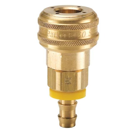 PARKER Coupler Body, Brass, Push On, 25 cfm B30-3BP