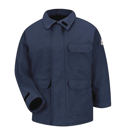 Bulwark Parka, 93% Nomex Aramid / 5% Kevlar Aramid / 2% Other Fiber, Brass Zipper, Navy, 2XL Long JNP2NV LN XXL